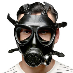 Men Army Masque à gaz BDSM KOMPLET BREATH Noir